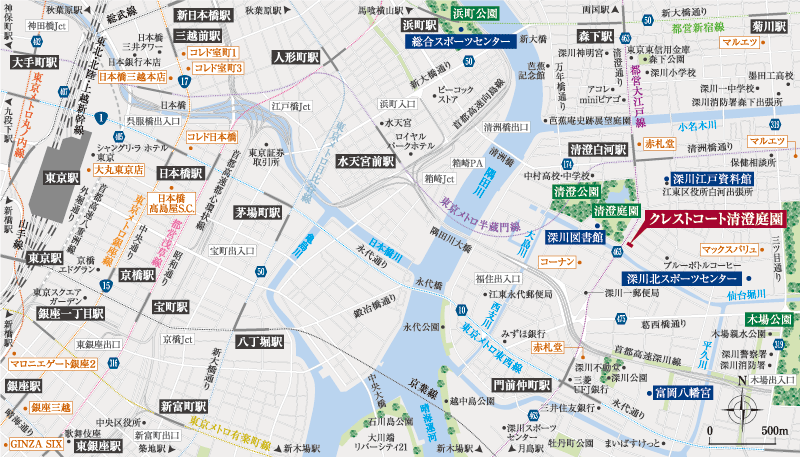 クレストコート清澄庭園　現地案内図